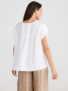 Shanty Souk Top White Linen