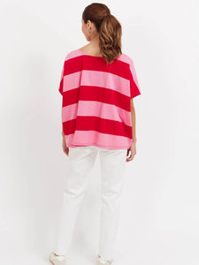 Haven Jardin Stripe Tshirt Garnet