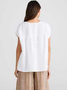 Shanty Souk Top White Linen