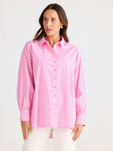 Brave and True Isabel Shirt Pink Stripe