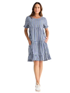 Brave and True Clementine Dress Navy Gingham