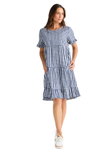 Brave and True Clementine Dress Navy Gingham