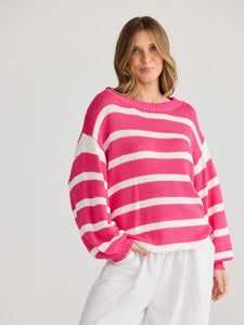 Holiday Driftwood Knit Pink/White