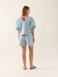 Isle Of Mine Sofie Denim Top Sky