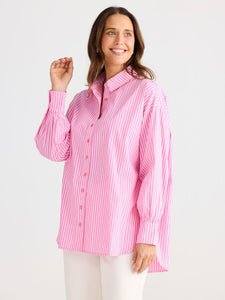 Brave and True Isabel Shirt Pink Stripe