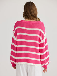 Holiday Driftwood Knit Pink/White