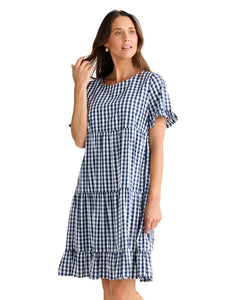 Brave and True Clementine Dress Navy Gingham