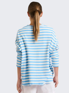 EST 1971 Raw Summer Sweatshirt Blue/White Stripe