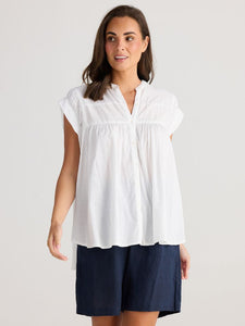 Holiday Clementine Top White