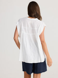 Holiday Clementine Top White