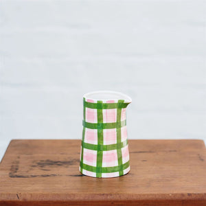 Noss and Co Milk Jug Pink & Green Gingham