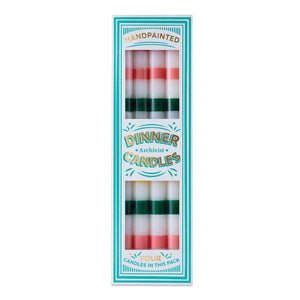 Archivist Gallery Multi-Stripe Dinner Candle Pack Of 4