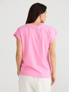 Brave + True Michel Tshirt Pink Amor