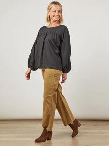 Isle Of Mine Panorama Tuck Blouse Onyx