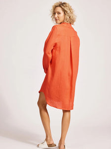 Eb + Ive Miramar Shirt Dress Coral