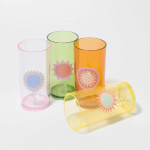 Sunny Life Poolside Tall Tumbler Rio Sun Multi Set of 4