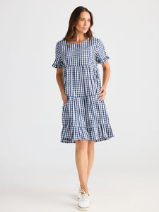 Brave and True Clementine Dress Navy Gingham