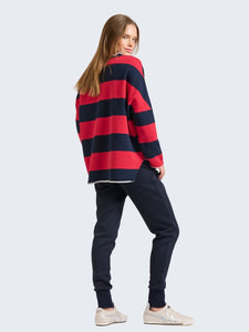 EST 1971 Raw Cotton Stripe Sweatshirt Red/Navy