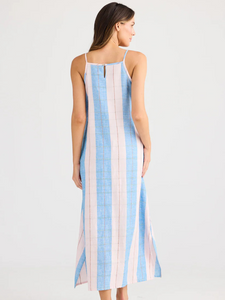 Holiday Cliffside Maxi Dress Blue Multi Stripe