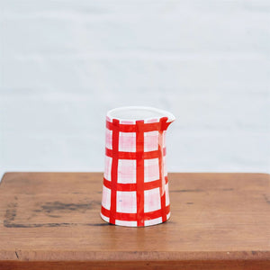 Noss and Co Milk Jug Pink & Red Gingham