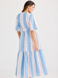 Holiday Lynwood Dress Blue Multi Stripe