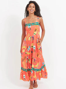Haven Cabana Tank Maxi Dress Brasil Coral