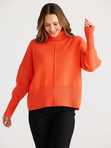 Brave and True Sophie Knit Jumper Neon Flame
