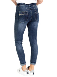 Italian Star 7019 Jean Zip Pockets Dark Wash