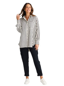 Brave + True Ezra Shirt Black Stripe
