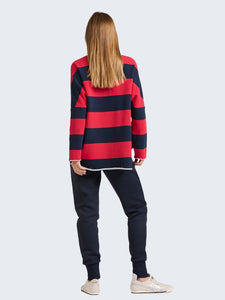 EST 1971 Raw Cotton Stripe Sweatshirt Red/Navy