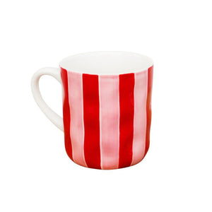 Noss and Co Mug Pink & Red Stripe