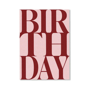 Cardboard. Pink Birthday Card