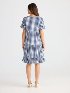 Brave and True Clementine Dress Navy Gingham