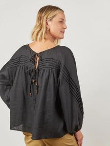 Isle Of Mine Panorama Tuck Blouse Onyx