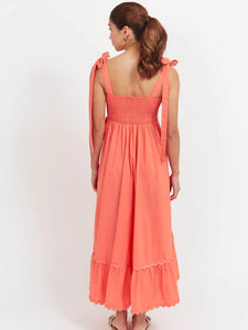 Haven Brasilia Tie Maxi Dress Coral