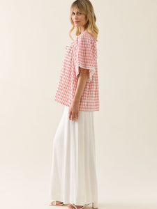 Isle Of Mine Esther Shirred Top Pink