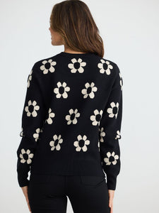 Brave + True Flower Knit Black with Neutral