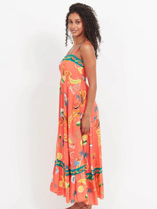 Haven Cabana Tank Maxi Dress Brasil Coral