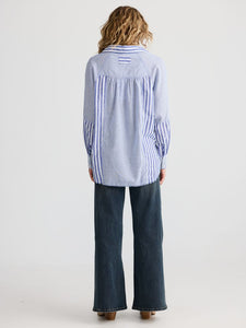 Talisman Yellowstone Shirt Navy Blue Stripe
