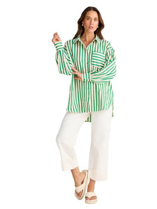 Brave + True Ezra Shirt Jade Stripe