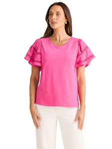 Brave + True Chloe Tee Hot Pink