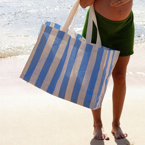 Sunny Life Carryall Beach Bag Le Weekend Mid Blue Cream