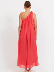 Haven Baja One Shoulder Dress Punch