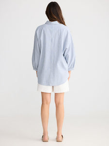 Brave + True Monty Shirt Blue Pinstripe