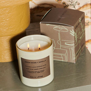 Celia Loves Candle Green Moss + Vanilla
