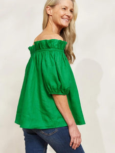 Eb + Ive Halcyon Ruched Top Emerald