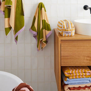 Mosey Me Hand Towel Pistachio Stripe