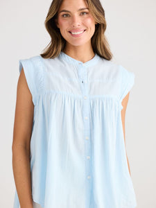 Holiday Clementine Top Ice Blue
