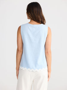 Brave + True Izzy Ric Rac Top Sky Blue