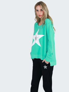 3rd Story Grace Silver Star Sweatshirt Aquatic